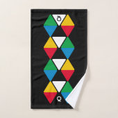 Monogram moderne kleurrijke driehoeken bad handdoek (Handdoek)