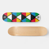 Monogram moderne kleurrijke driehoeken skateboard (Horizontaal)