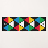 Monogram moderne kleurrijke driehoeken yogamat (Voorkant (horizontaal))