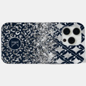 Monogram Moderne Luipaardprint Glitter Persoonlijk Case-Mate iPhone Case (Achterkant (horizontaal))