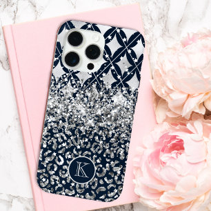 Monogram Moderne Luipaardprint Glitter Persoonlijk iPhone 15 Pro Max Hoesje