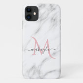 Monogram moderne meisjesmarmer Case-Mate iPhone case (Achterkant)