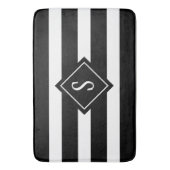 Monogram moderne, minimale zwarte witte strepen badmat (Voorkant Verticaal)