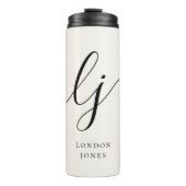 Monogram moderne minimalistische elegante script I Thermosbeker (Voorkant)