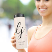 Monogram moderne minimalistische scriptkalligrafie thermosbeker