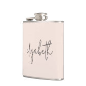 Monogram Moderne minimalistische stijlvolle blush  Heupfles (Links)