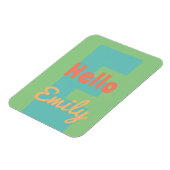 Monogram Moderne munt koraal roze perzik Magneet (Linkerzijde)