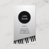 Monogram Moderne Pianist Muzikant Muziek Visitekaartje (Voorkant)