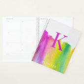 Monogram moderne regenboogWaterverf Planner (Display)