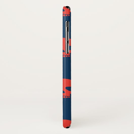 Monogram. Moderne rode en witte schedels. Case-Mate iPhone Case (Achterkant/links)