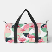 Monogram moderne roze flamingo geometrische meisje plunjezak (Voorkant)