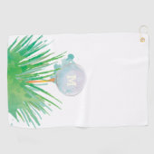 Monogram. Moderne sport.  Golfbal in Waterverf. Golfhanddoek (Horizontaal)