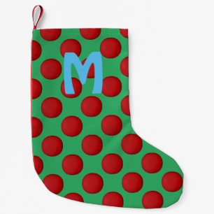 Monogram Moderne Stijlvolle Rode Stippen Kleine Kerstsok