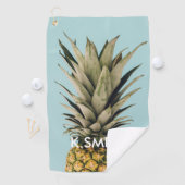 Monogram Moderne tropische ananas Golfhanddoek (Insitu)