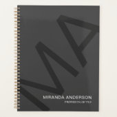 Monogram Moderne Vetgedrukte Typografie Profession Planner (Voorkant)