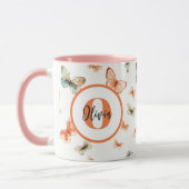 Monogram Moderne Waterverf Vlinders Mok (Links)