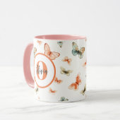 Monogram Moderne Waterverf Vlinders Mok (Voorkant links)