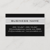 Monogram moderne zwarte achtergrond visitekaartje (Achterkant)