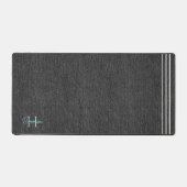 Monogram Moderne Zwarte Denim Print Platinum Accen Bureaumat (Voorkant)