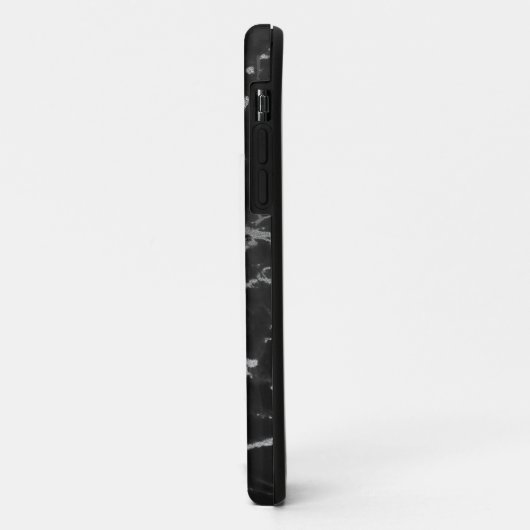 Monogram moderne zwarte en grijze marmer Case-Mate iPhone case (Achterkant/links)