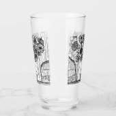 Monogram Moederdag Floral Art Glass Tumbler (Links)