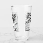 Monogram Moederdag Floral Art Glass Tumbler (Rechts)