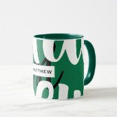 Monogram Mok Groen Zwart-wit (Voorkant rechts)