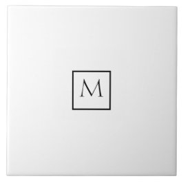 Monogram monochrome minimalistische rechthoek tegeltje