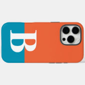 Monogram Monogram Gemakkelijk Modern Oranje Blauw Case-Mate iPhone Case (Achterkant (horizontaal))