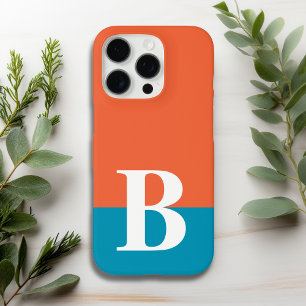 Monogram Monogram Gestempeld Eenvoudig Modern Oran iPhone 16 Pro Hoesje