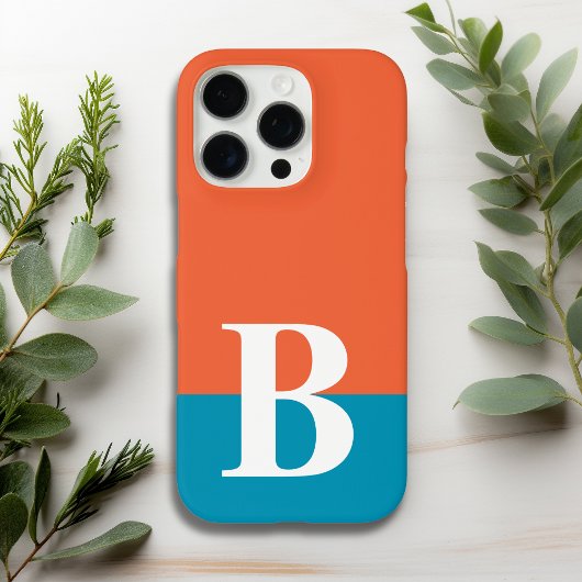 Monogram Monogram Gestempeld Eenvoudig Modern Oran Case-Mate iPhone Case