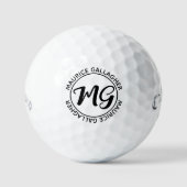 Monogram monogram naam initialen b.w. golfballen (Voorkant)
