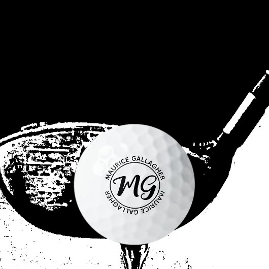 Monogram monogram naam initialen b.w. golfballen