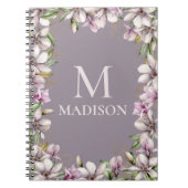 Monogram Monogrammen Magnolia Floral Notitieboek (Voorkant)