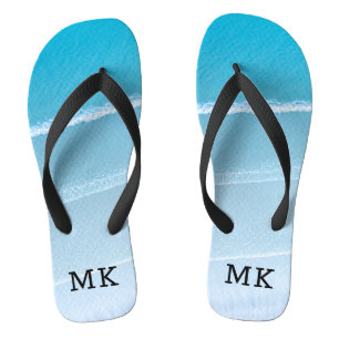 Monogram Monogrammen Waves Tropical Beach Vibes Teenslippers