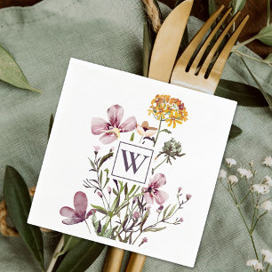 Monogram Mooi Boeket Bloemen Servet