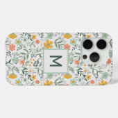 Monogram mooi botanisch bloemmotief Case-Mate iPhone case (Achterkant (horizontaal))