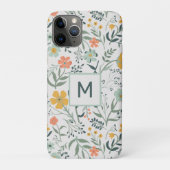 Monogram mooi botanisch bloemmotief Case-Mate iPhone case (Achterkant)