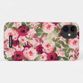 Monogram mooi en stijlvol bloemig Roze Case-Mate iPhone Case (Achterkant (horizontaal))