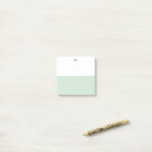 Monogram Mooi Groen Pastel Wit Kleurenblok Post-it® Notes (Op bureau)