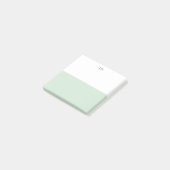 Monogram Mooi Groen Pastel Wit Kleurenblok Post-it® Notes (Schuin)