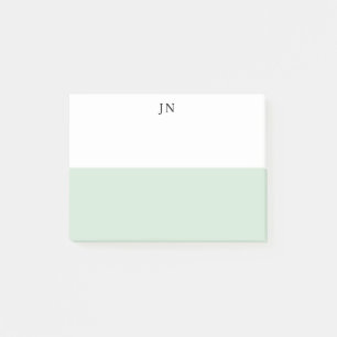 Monogram Mooi Groen Pastel Wit Kleurenblok Post-it® Notes