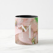 Monogram Mooie Perzik Waterverf Flower Mok (Midden)