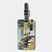 Monogram Moose Mannen reizen Bagagelabel (Voorkant verticaal)