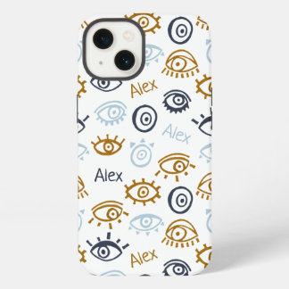Monogram Motief van het Boze Oog | Voeg Naam toe iPhone 13 Hoesje