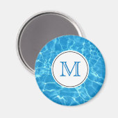 Monogram mousserend blauw zwemwater magneet (Voorkant / Achterkant)