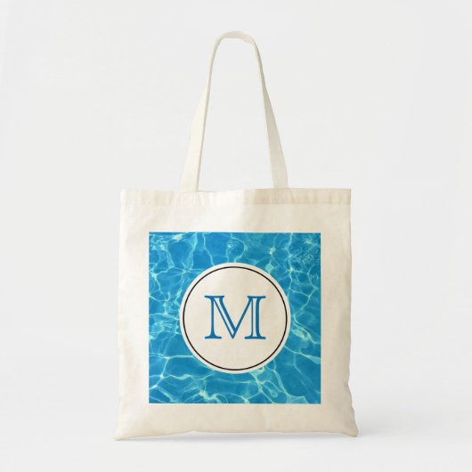 Monogram mousserend blauw zwemwater tote bag (Voorkant)