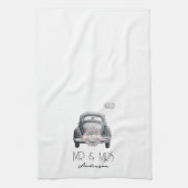 Monogram Mr. & Mrs Gewoon Getrouwd Theedoek (Verticaal)