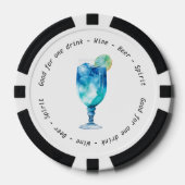 Monogram Mr. Mrs Hawaiian Drink Voucher Trouwen Poker Chips (Voorkant)