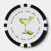 Monogram Mr. Mrs Margarita Drink Voucher Trouwen Poker Chips (Voorkant)